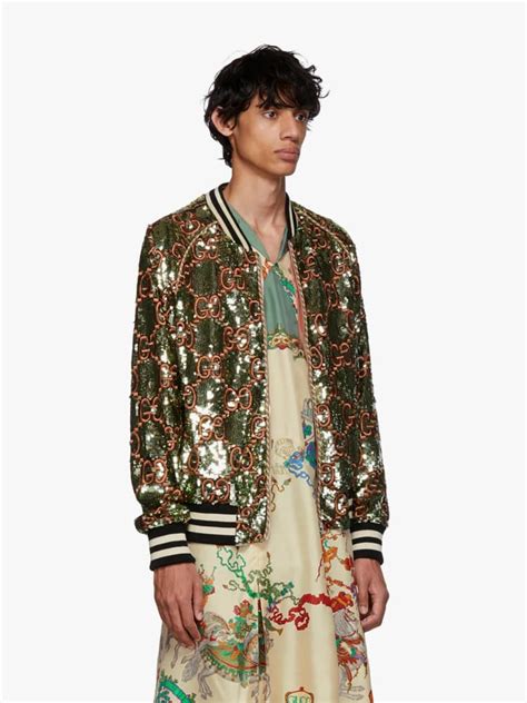 gucci sequin bomber|Gucci coats for women.